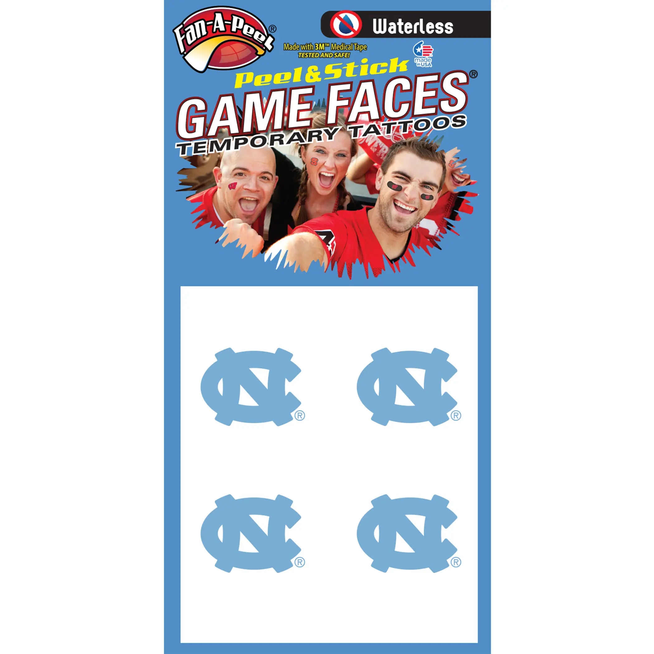 Waterless Peel & Stick Temporary Tattoos Fan-A-Peel / Gamesfaces Innovative Adhesives, LLC