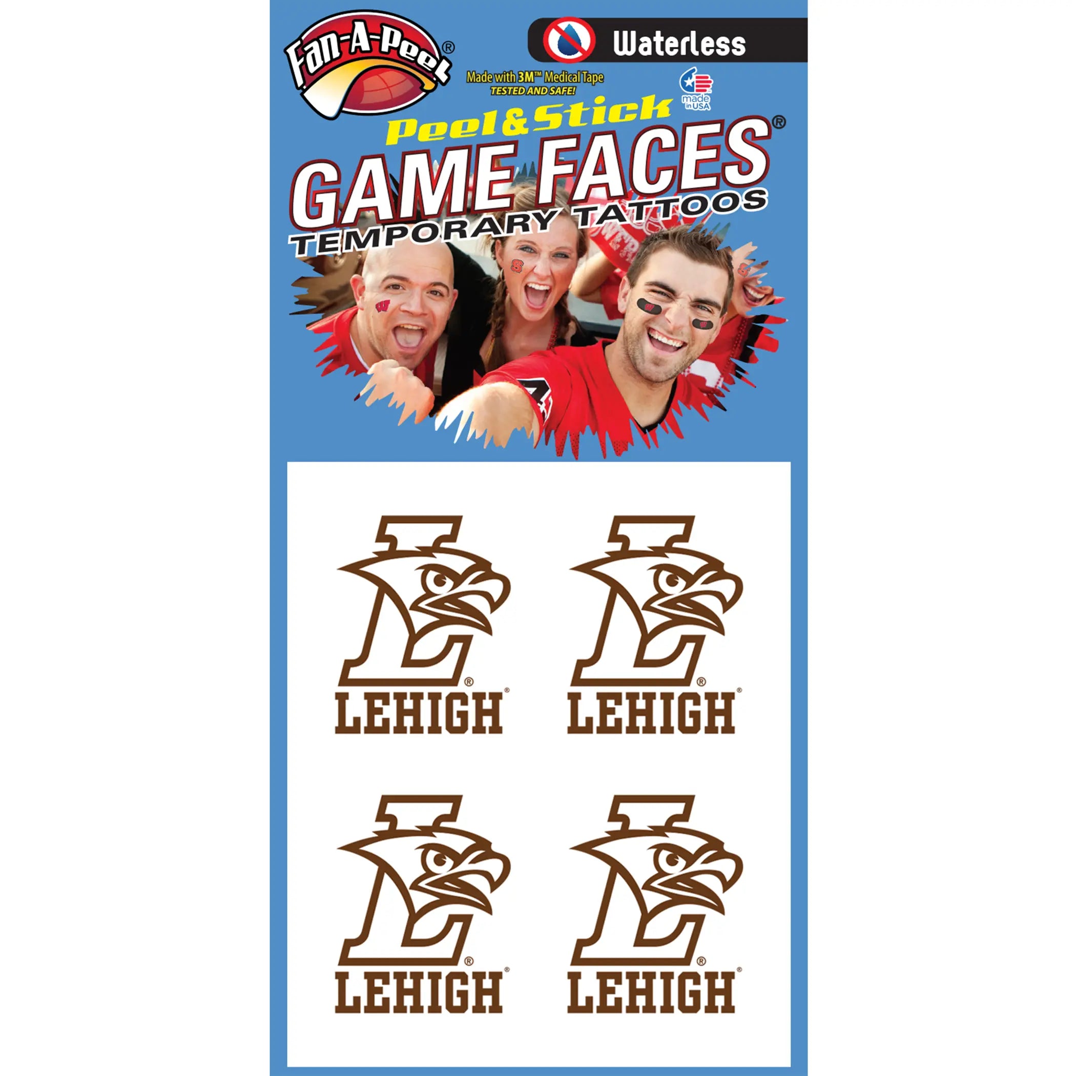Waterless Peel & Stick Temporary Tattoos Fan-A-Peel / Gamesfaces Innovative Adhesives, LLC