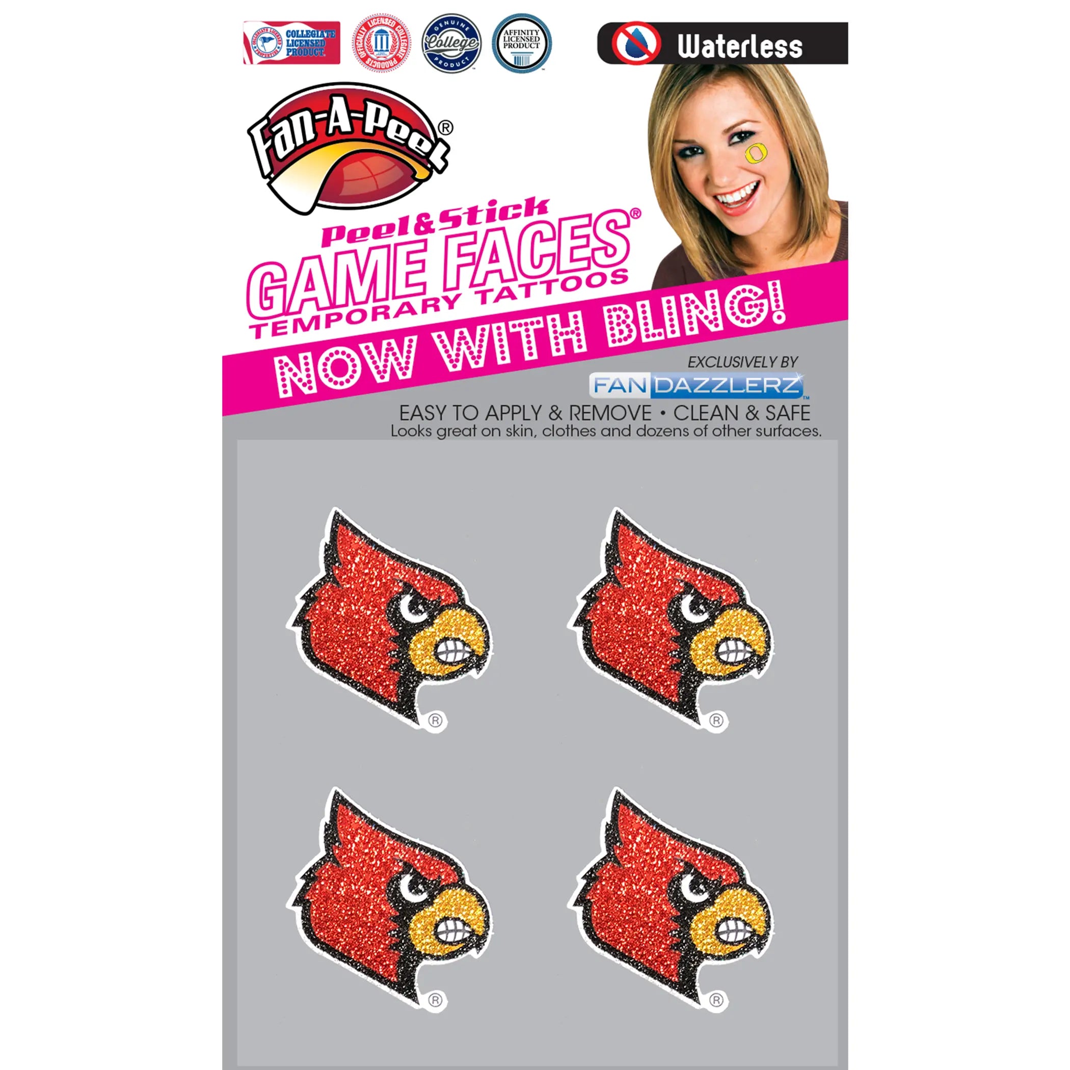 Waterless Peel & Stick Temporary Tattoos Fan-A-Peel / Gamesfaces Innovative Adhesives, LLC