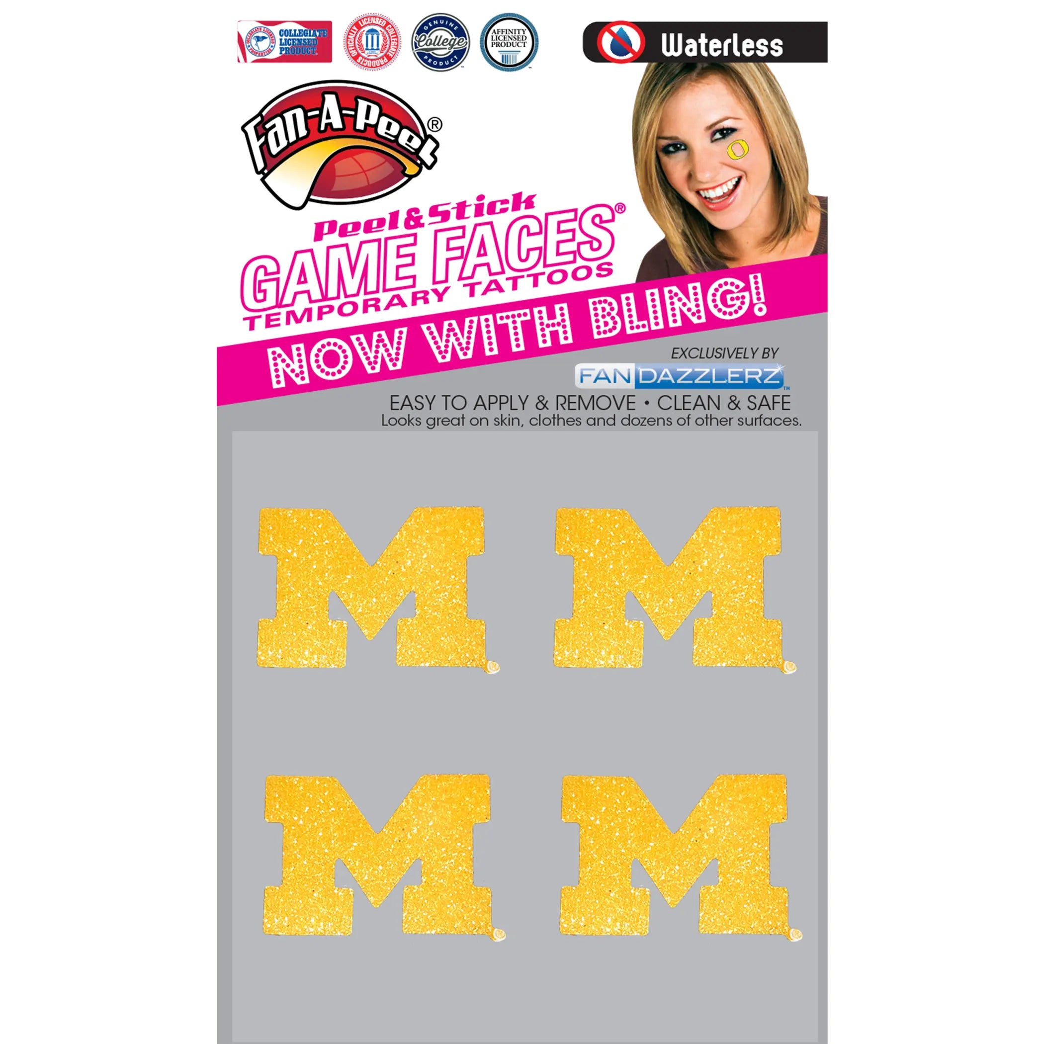 Waterless Peel & Stick Temporary Tattoos Fan-A-Peel / Gamesfaces Innovative Adhesives, LLC