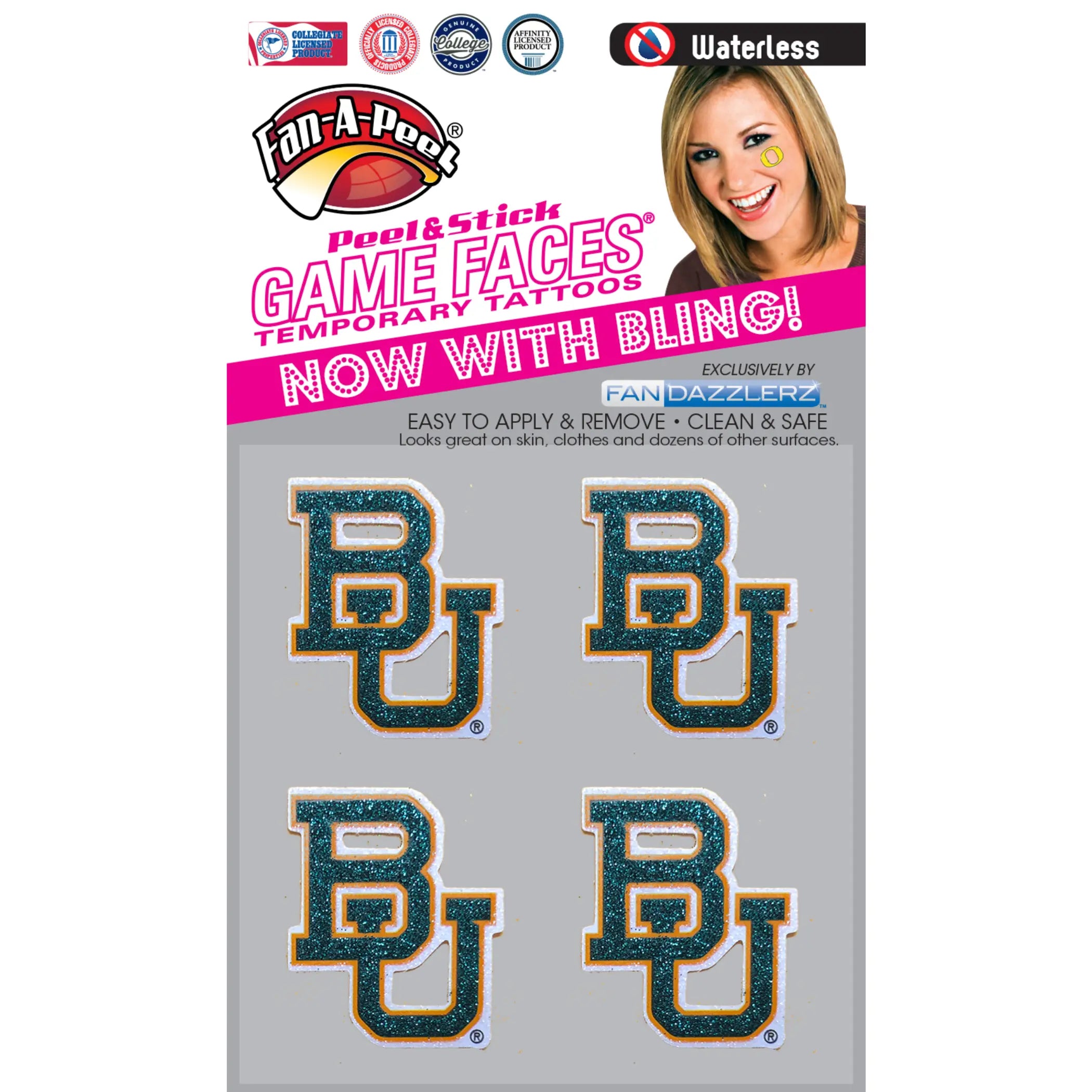 Waterless Peel & Stick Temporary Tattoos Fan-A-Peel / Gamesfaces Innovative Adhesives, LLC