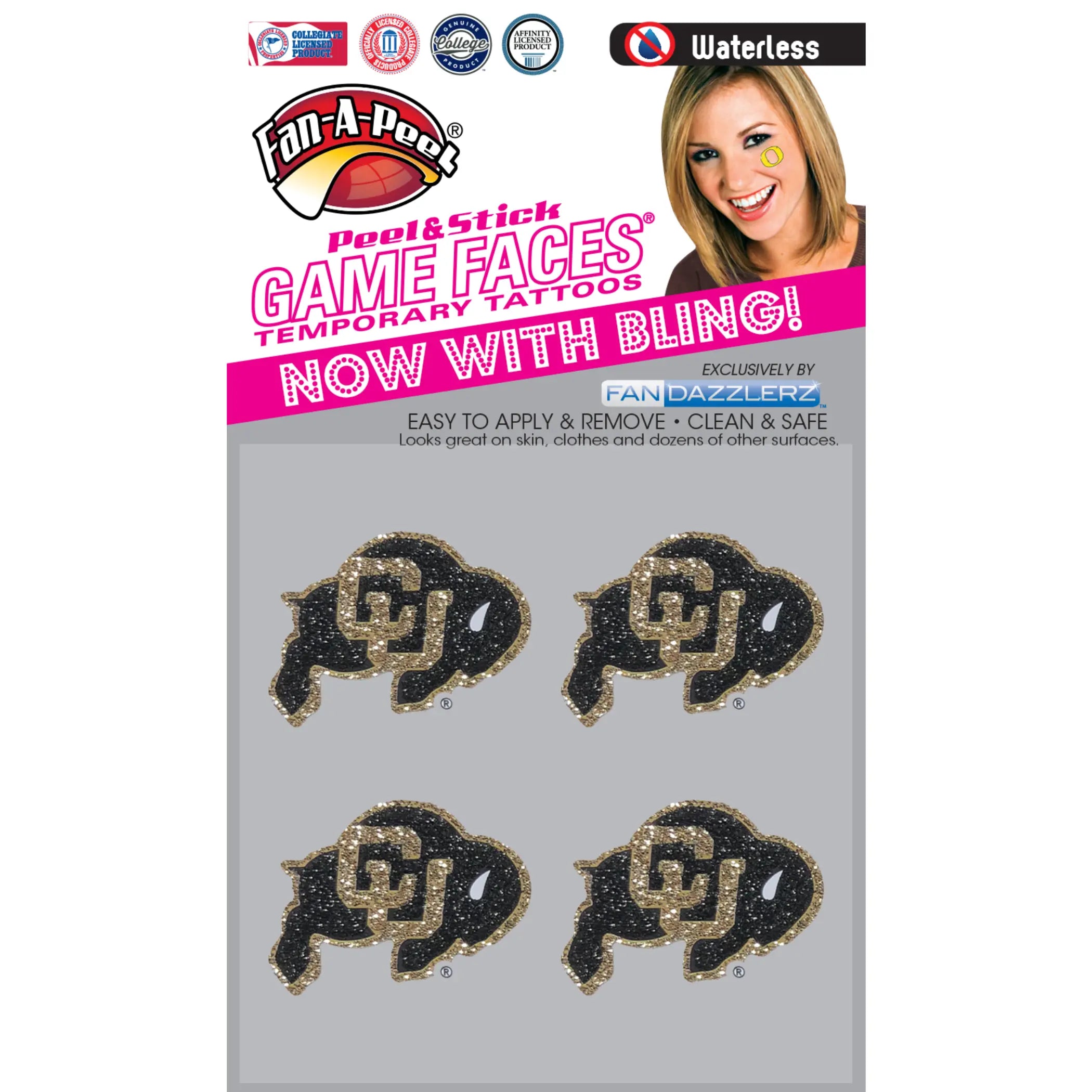 Waterless Peel & Stick Temporary Tattoos Fan-A-Peel / Gamesfaces Innovative Adhesives, LLC
