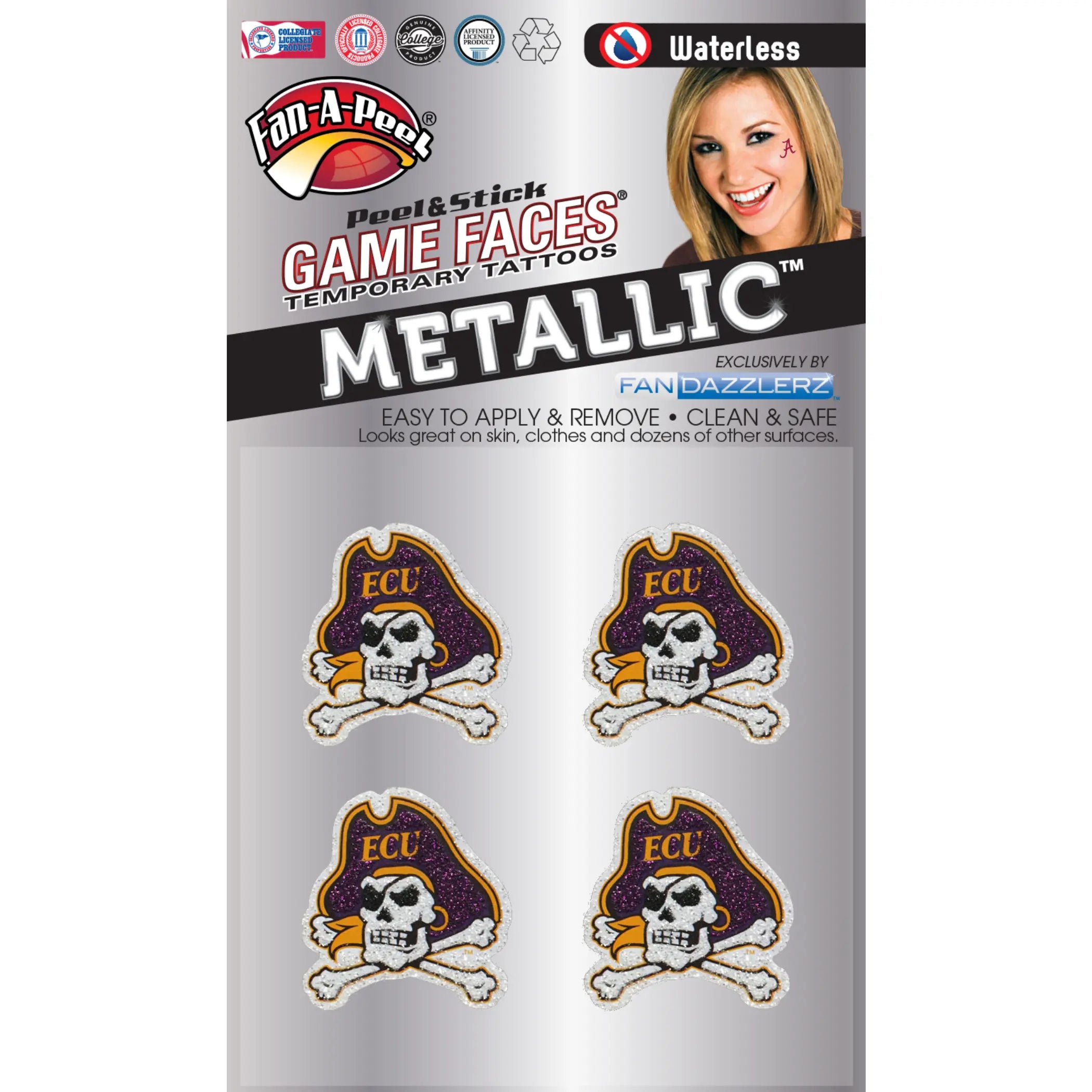 Waterless Peel & Stick Temporary Tattoos Fan-A-Peel / Gamesfaces Innovative Adhesives, LLC
