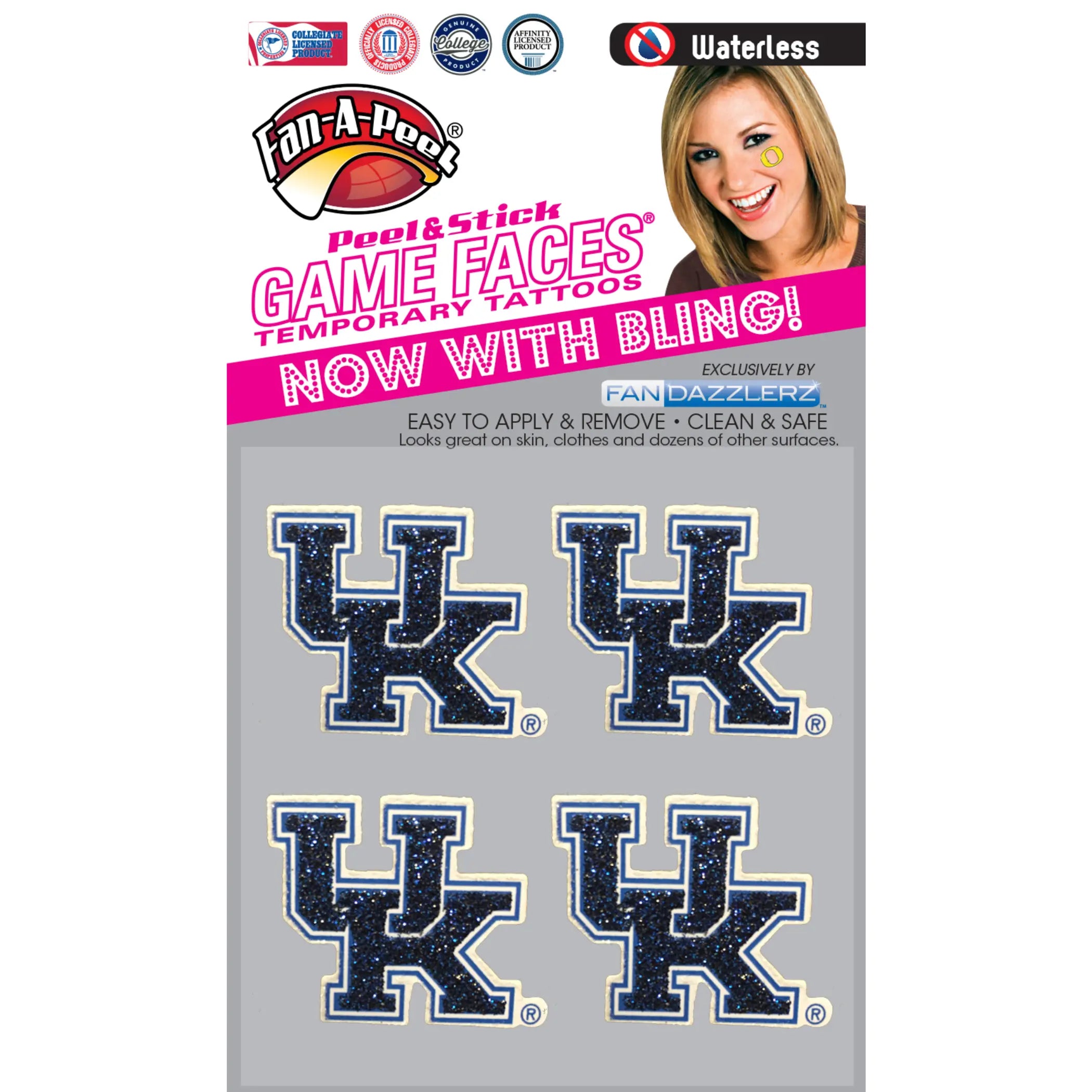 Waterless Peel & Stick Temporary Tattoos Fan-A-Peel / Gamesfaces Innovative Adhesives, LLC
