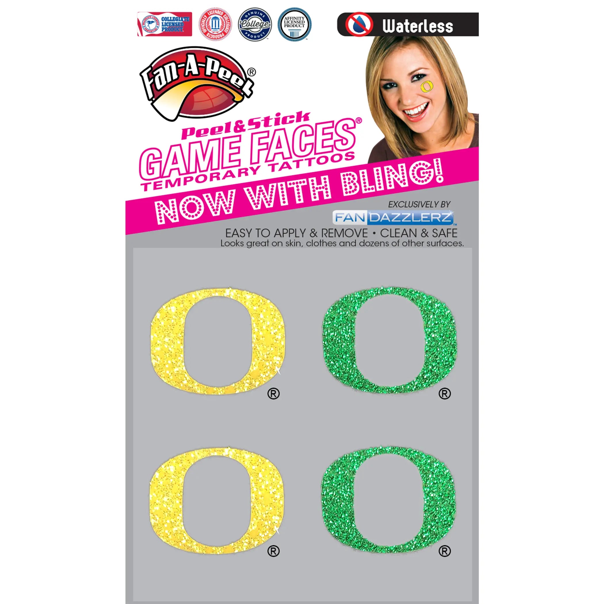 Waterless Peel & Stick Temporary Tattoos Fan-A-Peel / Gamesfaces Innovative Adhesives, LLC