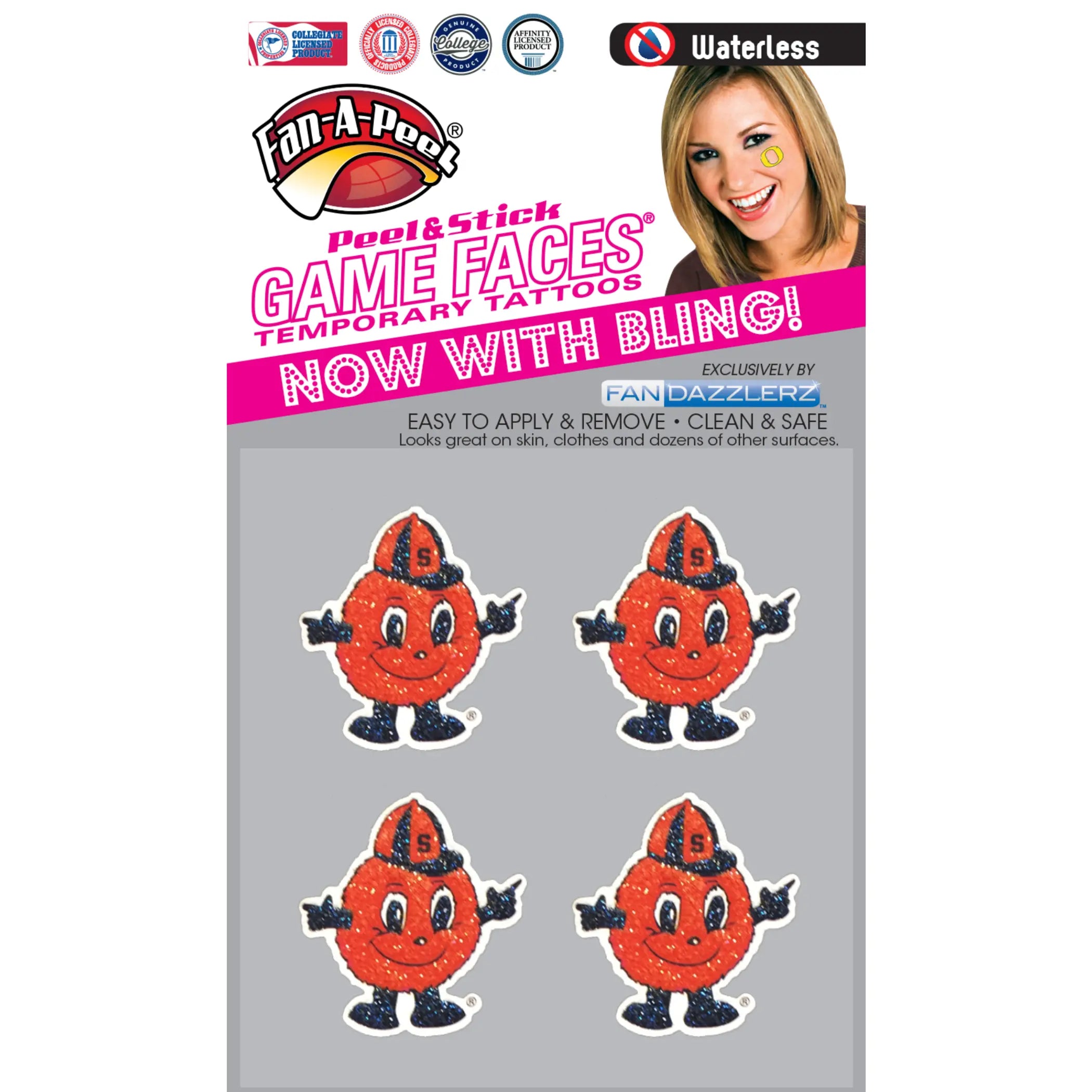 Waterless Peel & Stick Temporary Tattoos Fan-A-Peel / Gamesfaces Innovative Adhesives, LLC