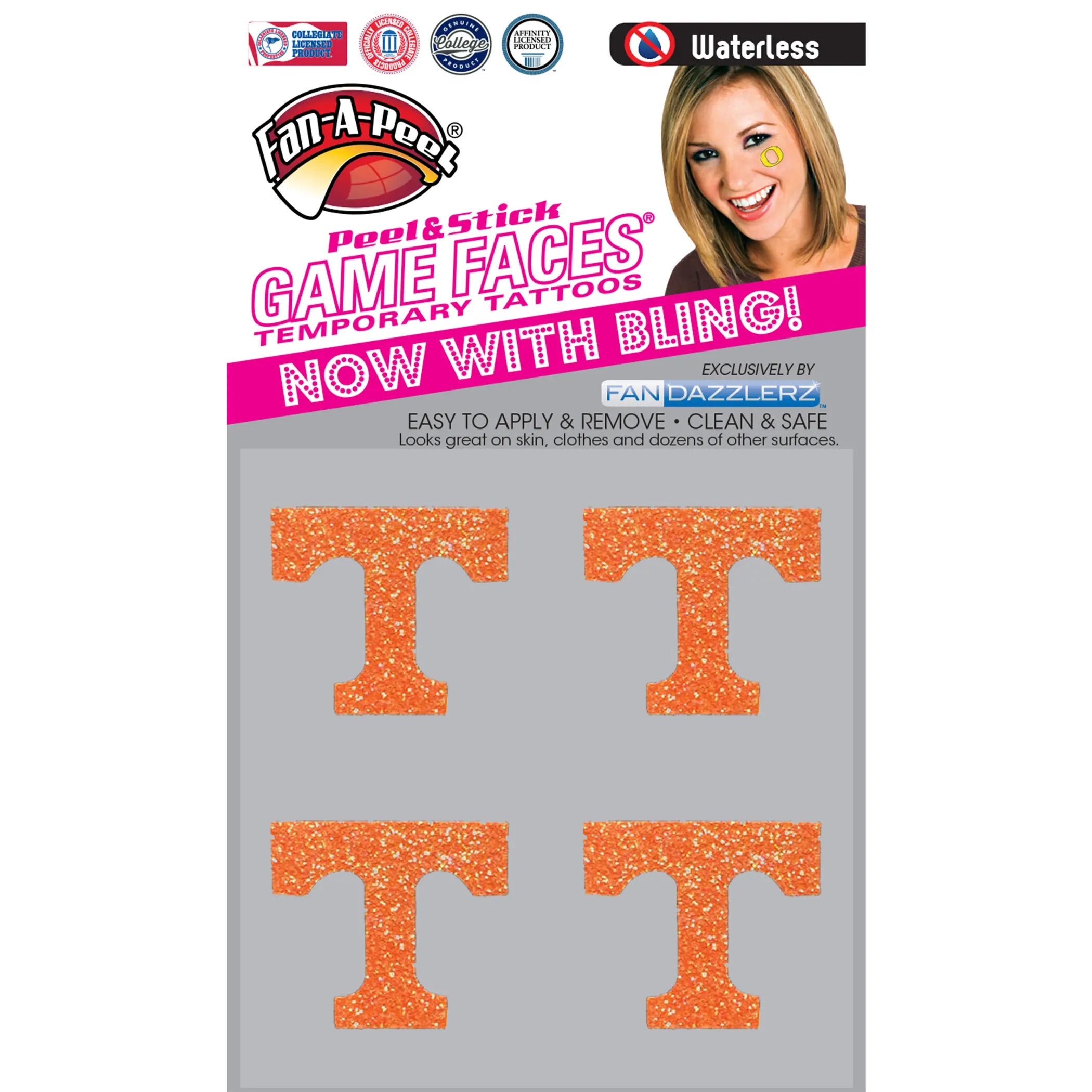 Waterless Peel & Stick Temporary Tattoos Fan-A-Peel / Gamesfaces Innovative Adhesives, LLC