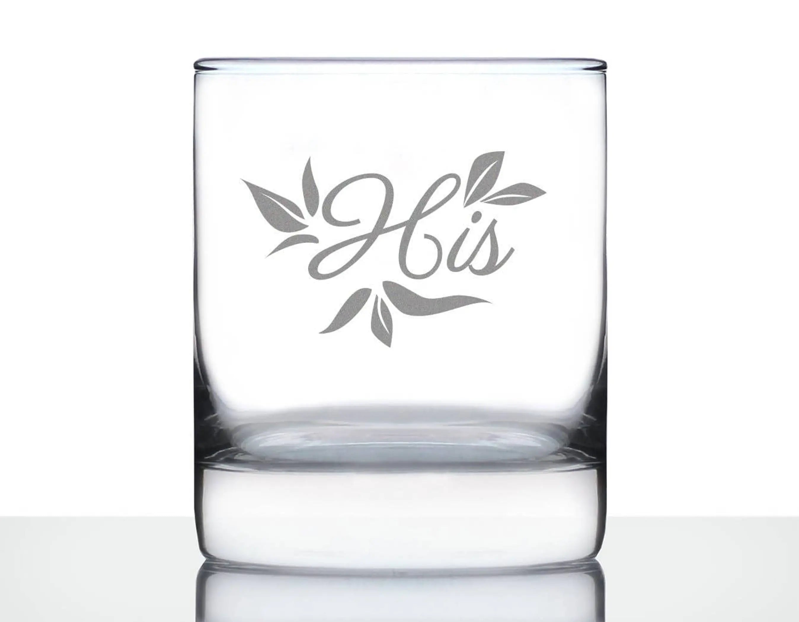 Wedding Floral His Whiskey Rocks Glass - Bridal Party Gifts Bevvee