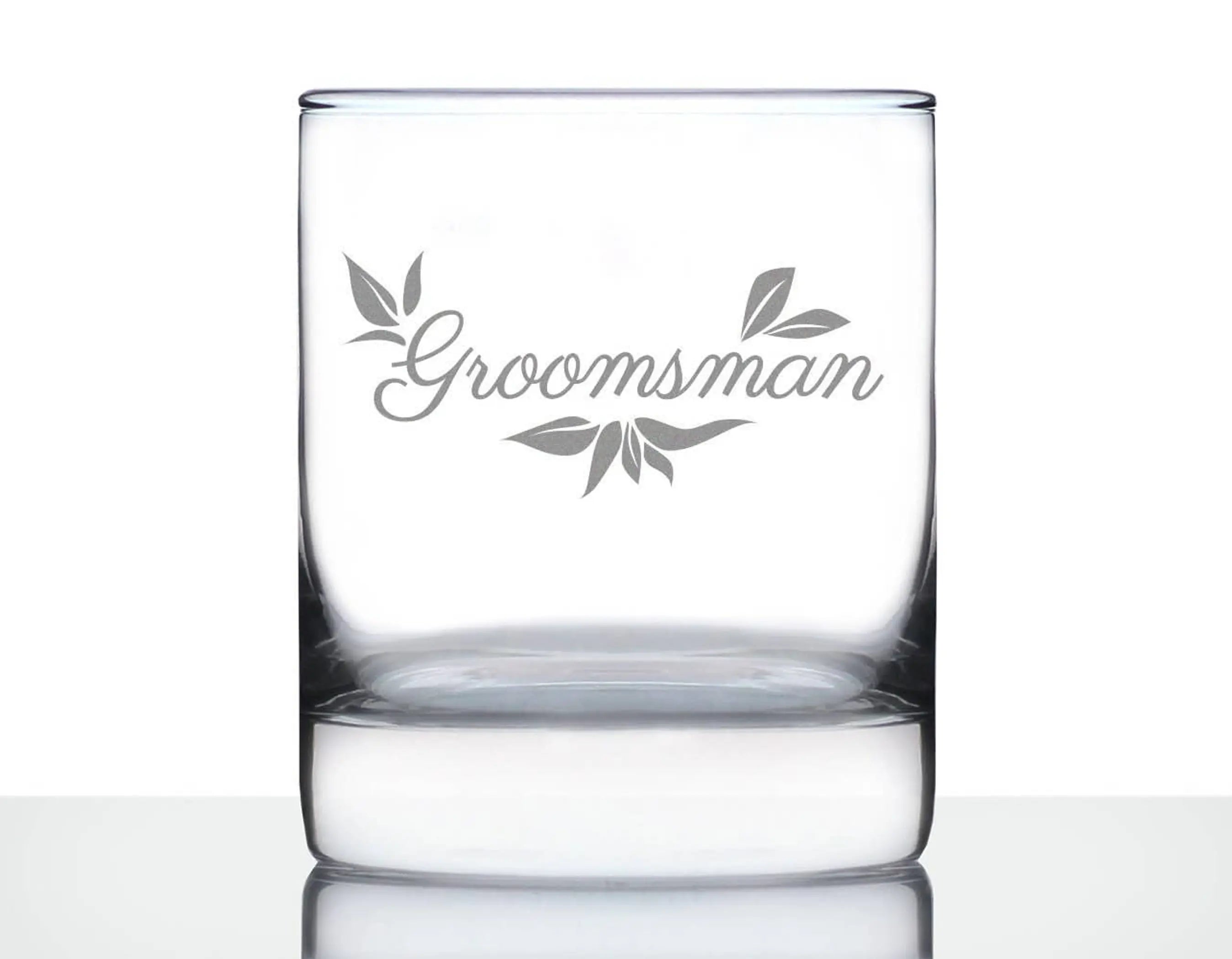 Wedding Groomsman Whiskey Rocks Glass - Bridal Party Gifts Bevvee