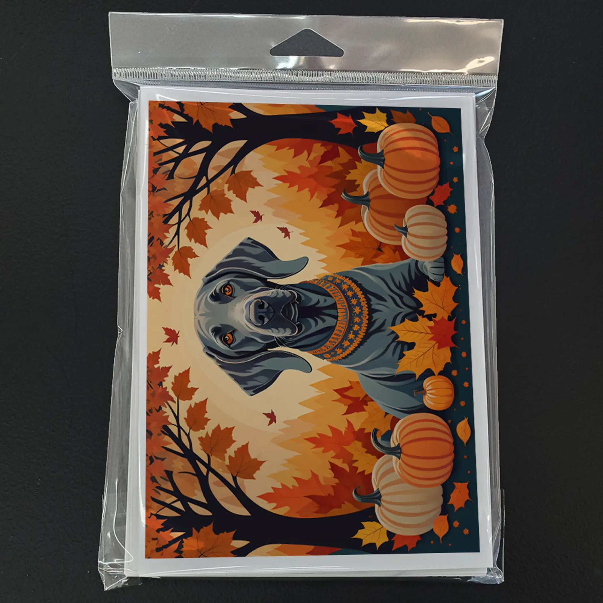 Weimaraner Fall Greeting Cards Pack of 8 Caroline's Treasures