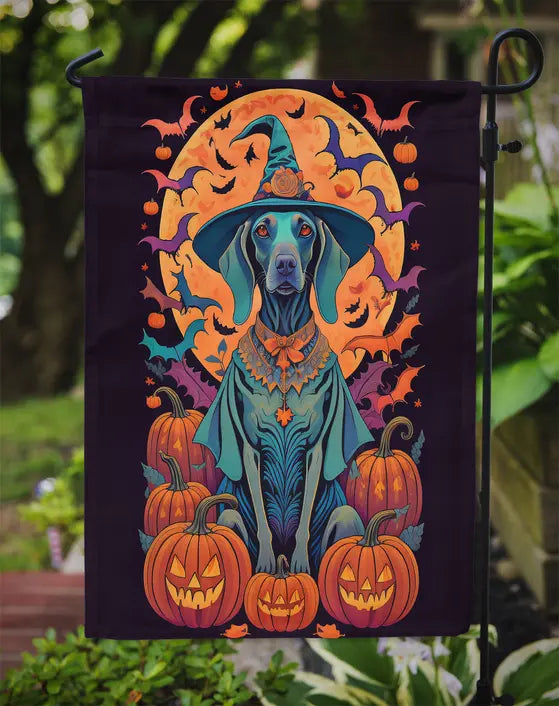 Weimaraner Witchy Halloween Garden Flag Caroline's Treasures