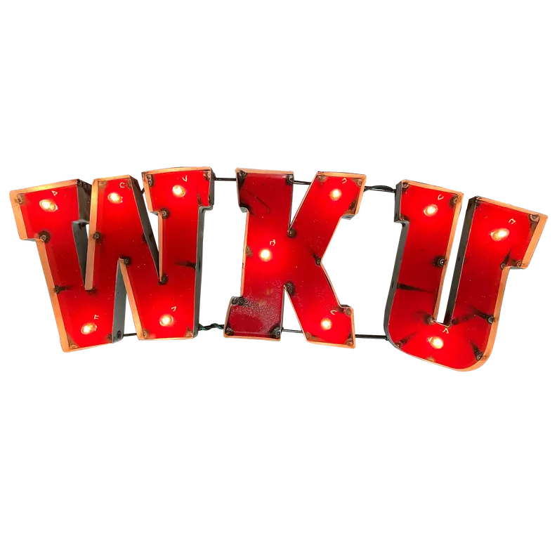 Western Kentucky University "WKU" Lighted Recycled Metal Wall Decor LRT SALES