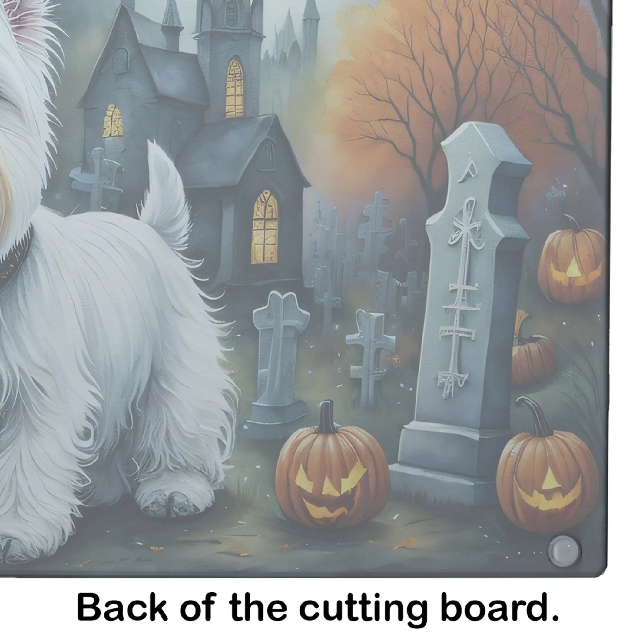 Westie Spooky Halloween Glass Cutting Board Caroline's Treasures