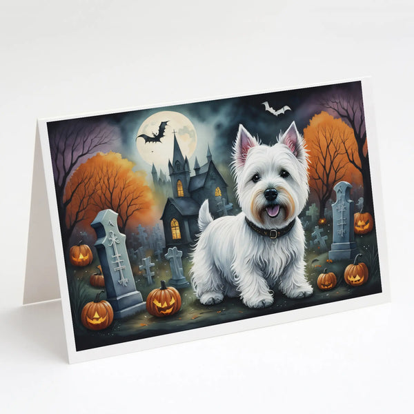 Westie Spooky Halloween Greeting Cards Pack of 8 Caroline's Treasures