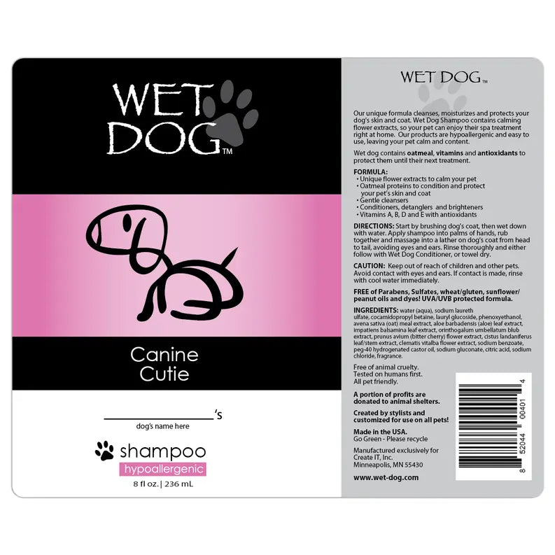 Wet Dog - Canine Cutie Calming Shampoo for Dogs Wet Dog