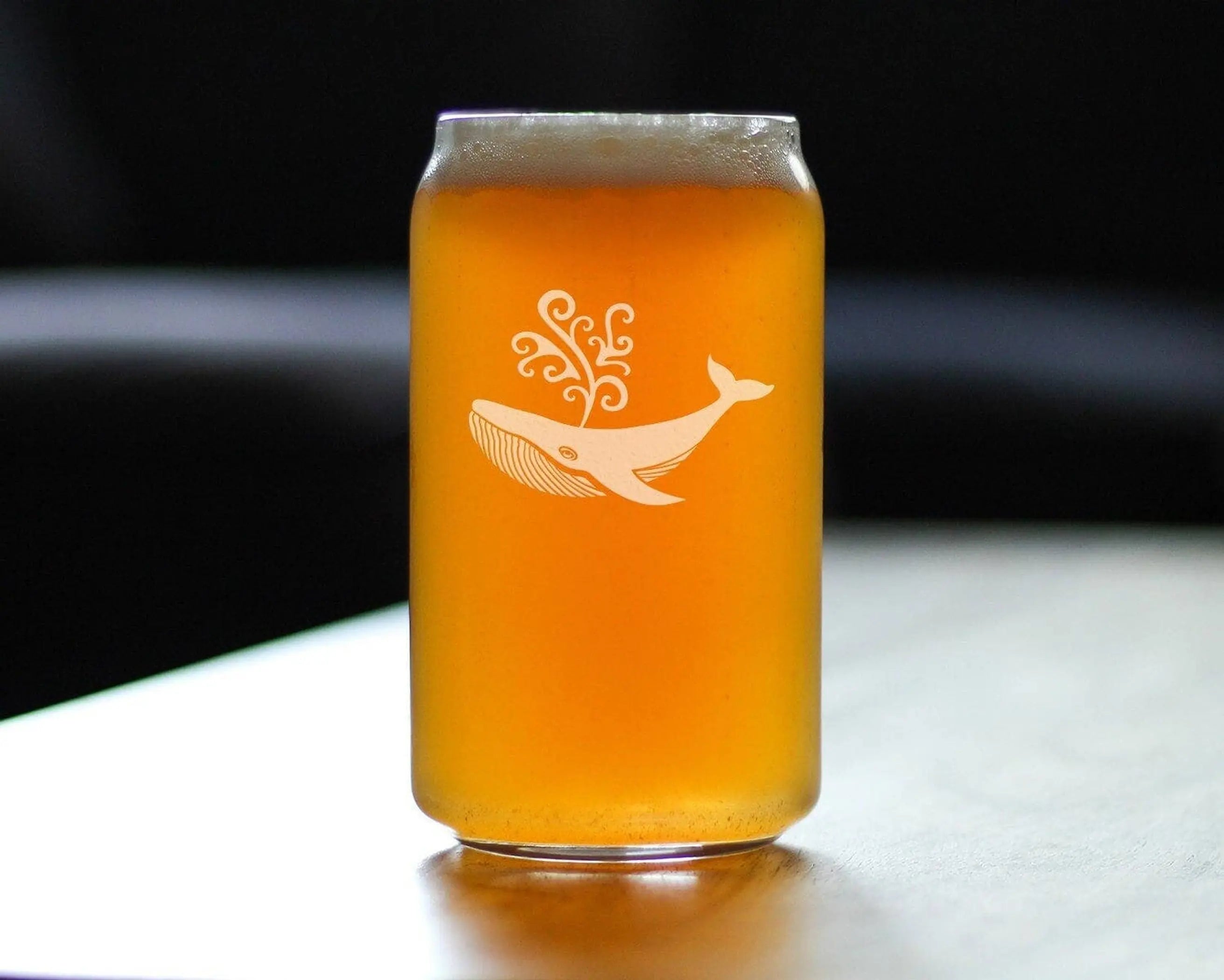 Whale Beer Can Pint Glass - Ocean Beach Gifts and Decor Bevvee