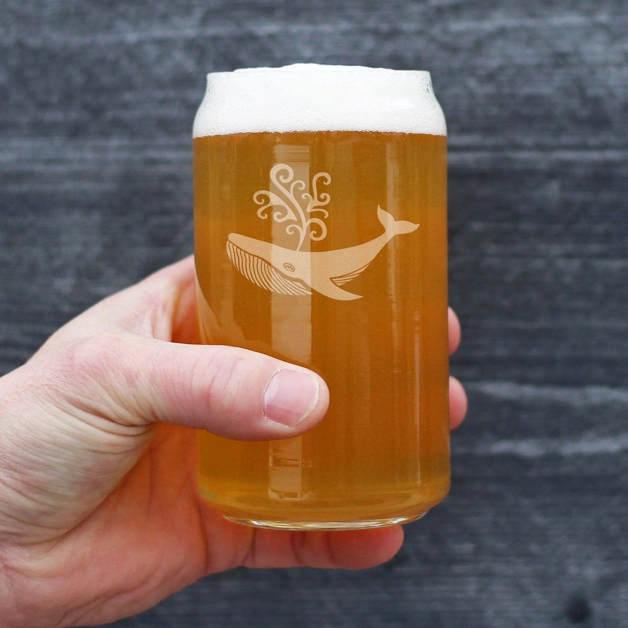 Whale Beer Can Pint Glass - Ocean Beach Gifts and Decor Bevvee