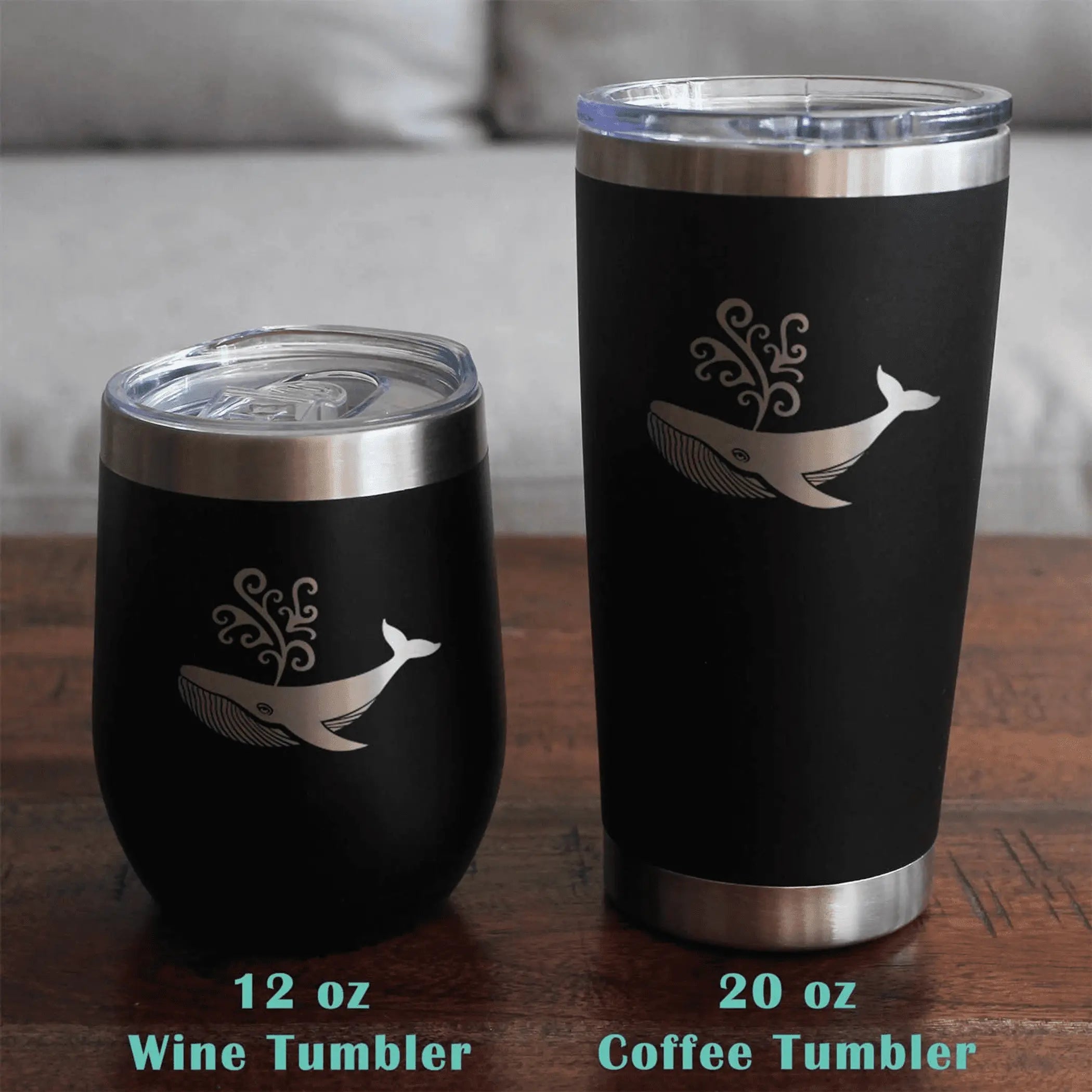 Whale Stemless Wine Glass - Ocean Beach Gifts and Decor Bevvee