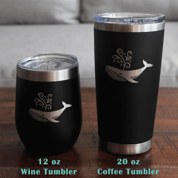 Whale Stemless Wine Glass - Ocean Beach Gifts and Decor Bevvee