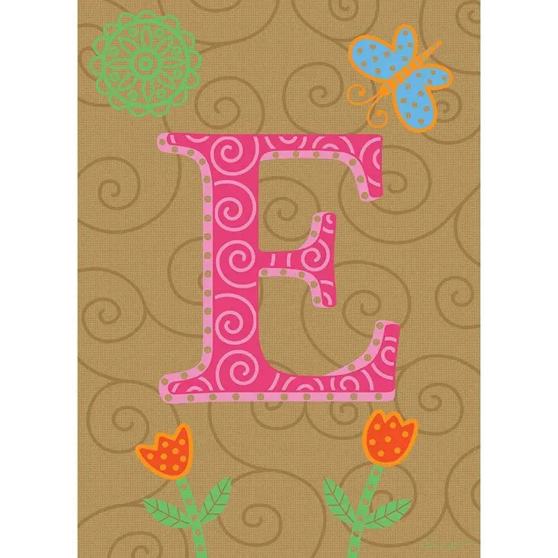 Whimisical Garden Monogram Flag Dicksons Inc