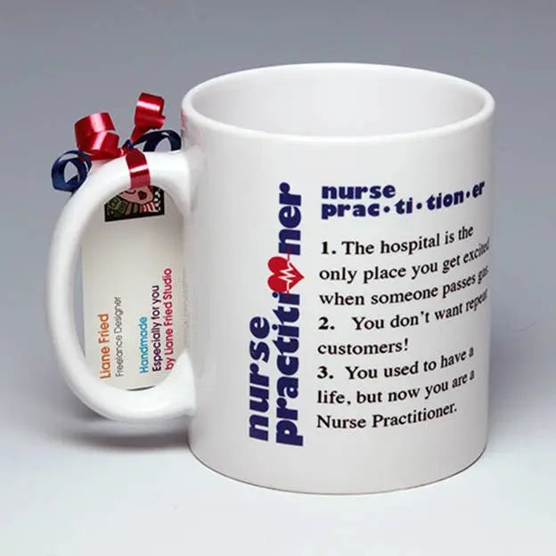 Whimsical Nurse Practitioner Mug LIANE FRIED STUDIO