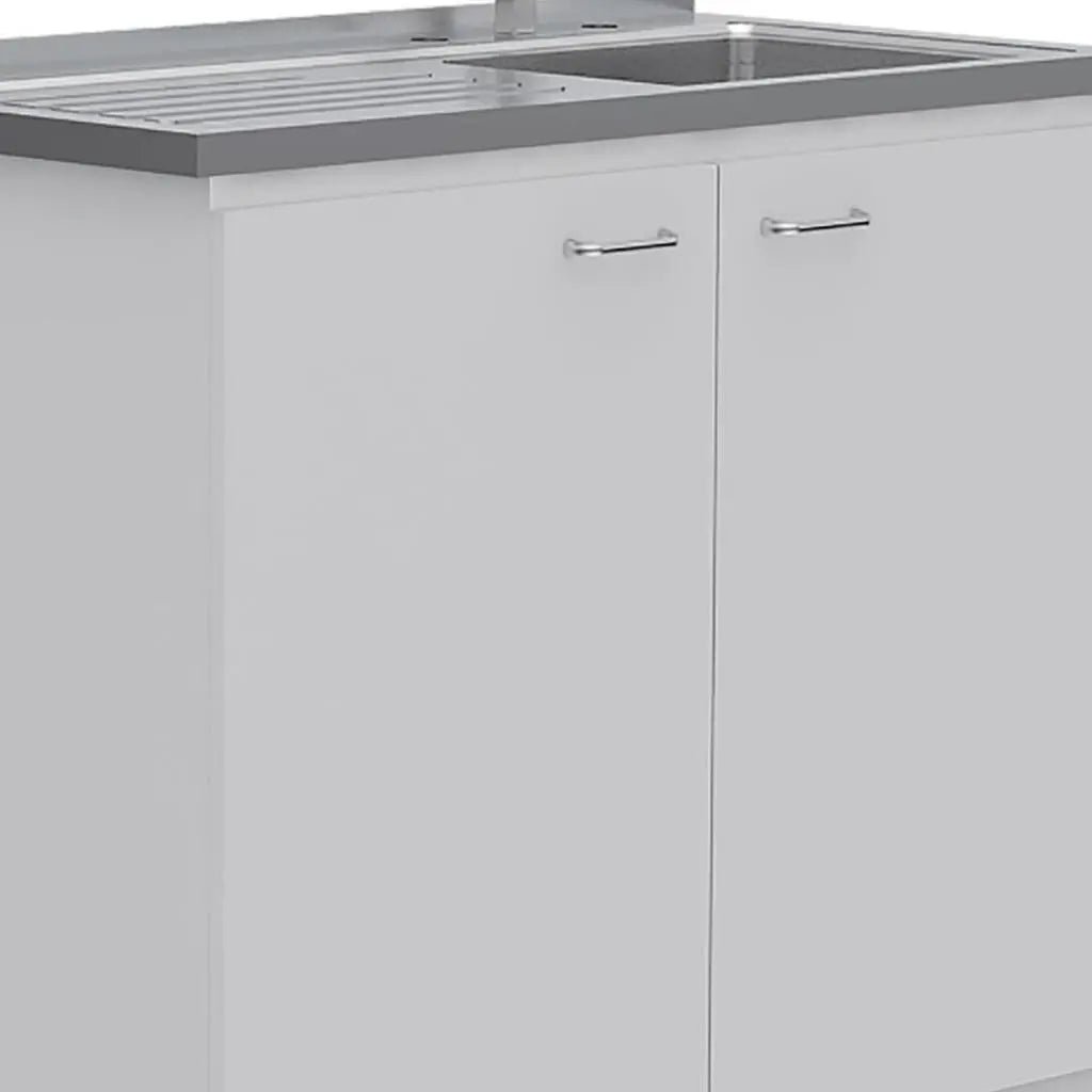 White 39" Kitchen Island Set Homeroots Kitchen & Dining
