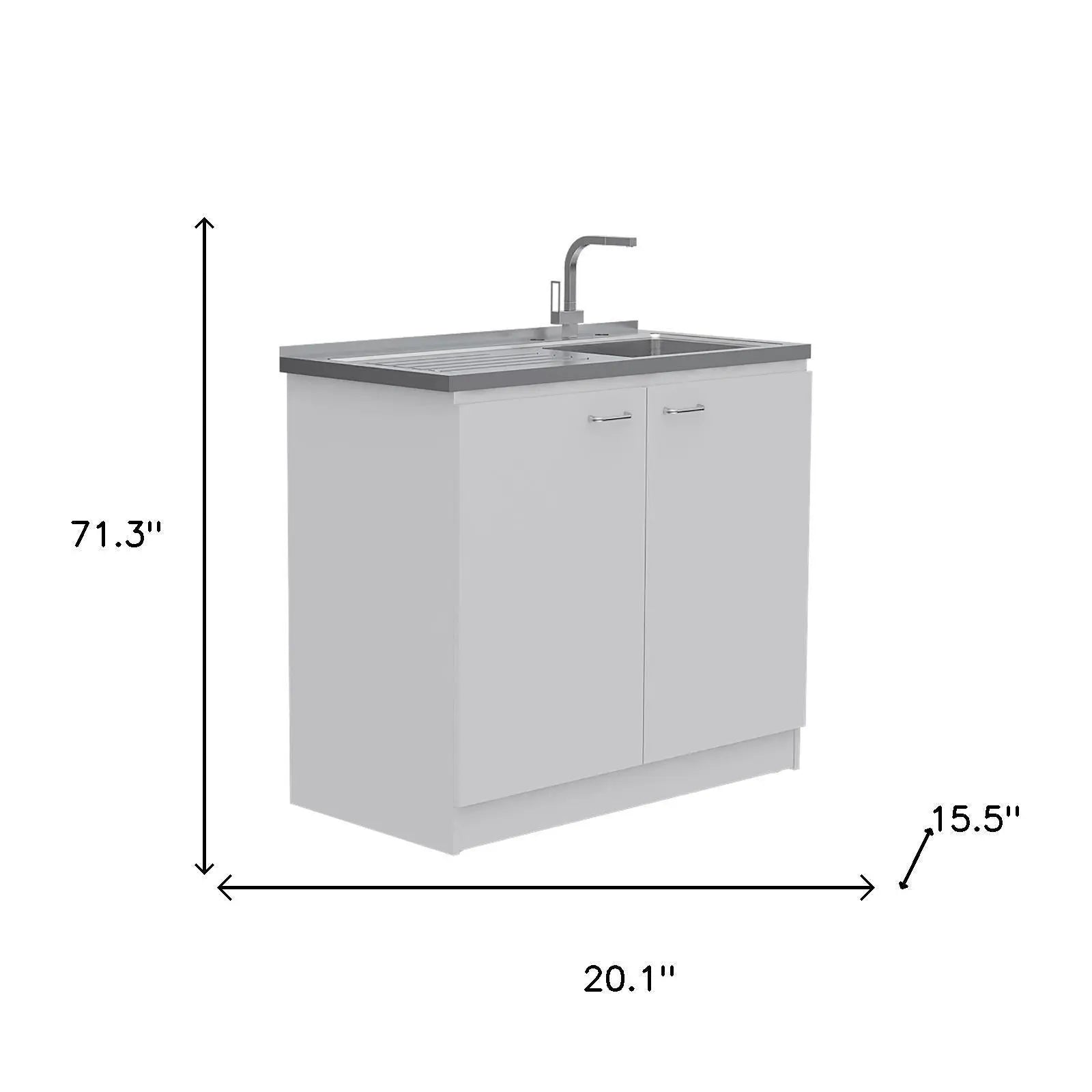 White 39" Kitchen Island Set Homeroots Kitchen & Dining