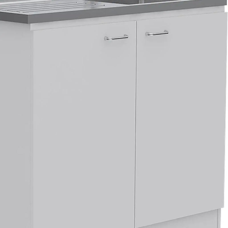 White 39" Kitchen Island Set Homeroots Kitchen & Dining