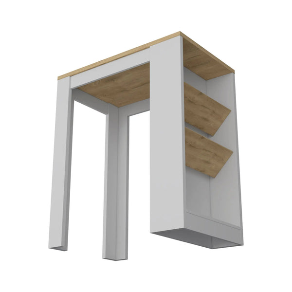 White And Natural 36" Kitchen Island With Storage Homeroots Kitchen & Dining