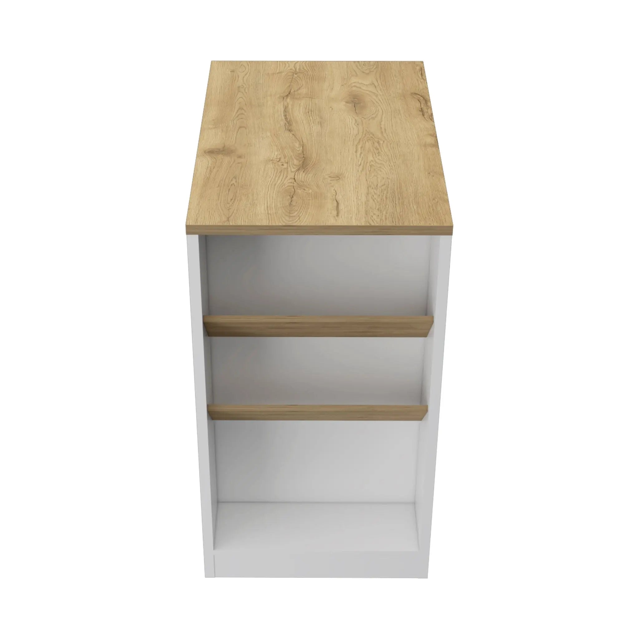 White And Natural 36" Kitchen Island With Storage Homeroots Kitchen & Dining