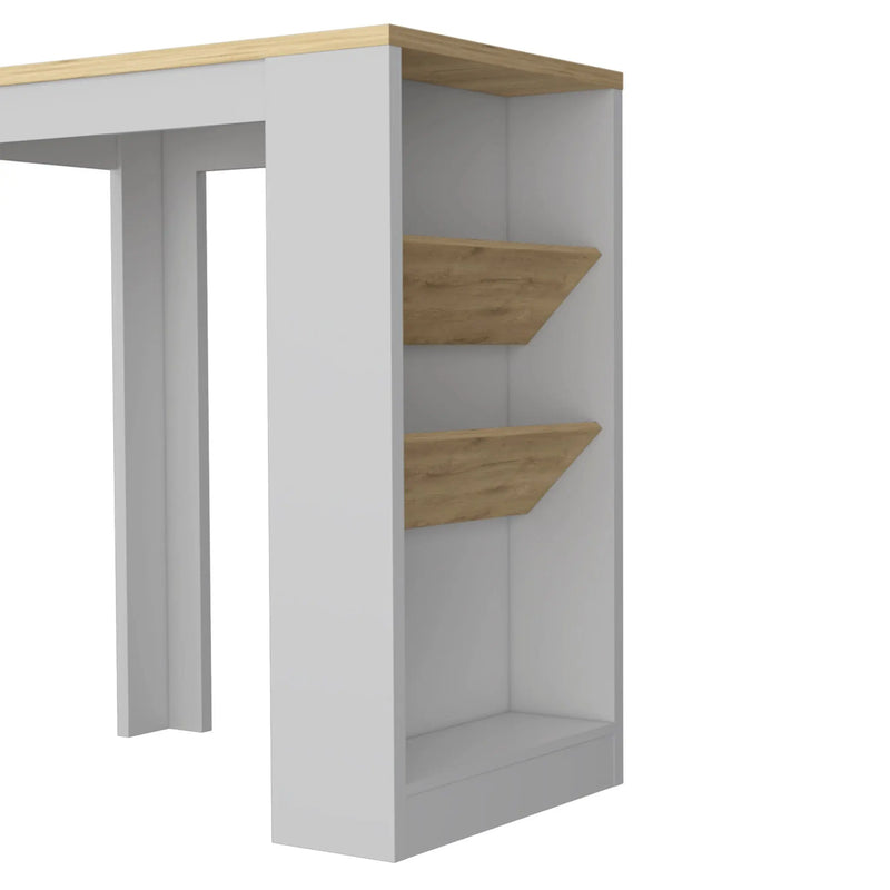 White And Natural 36" Kitchen Island With Storage Homeroots Kitchen & Dining