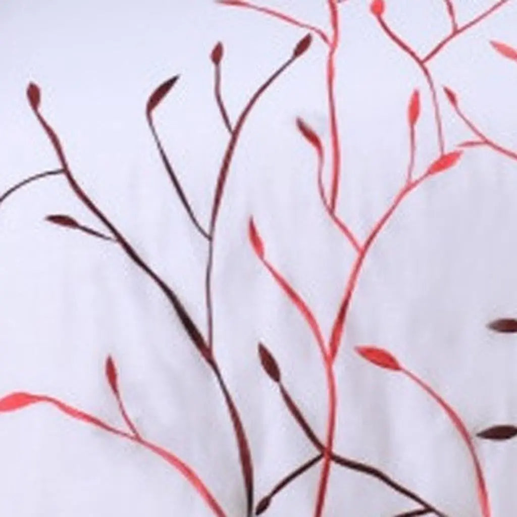 White And Red Queen Cotton Washable Duvet Cover Set With Two Shams Homeroots Bed & Bath