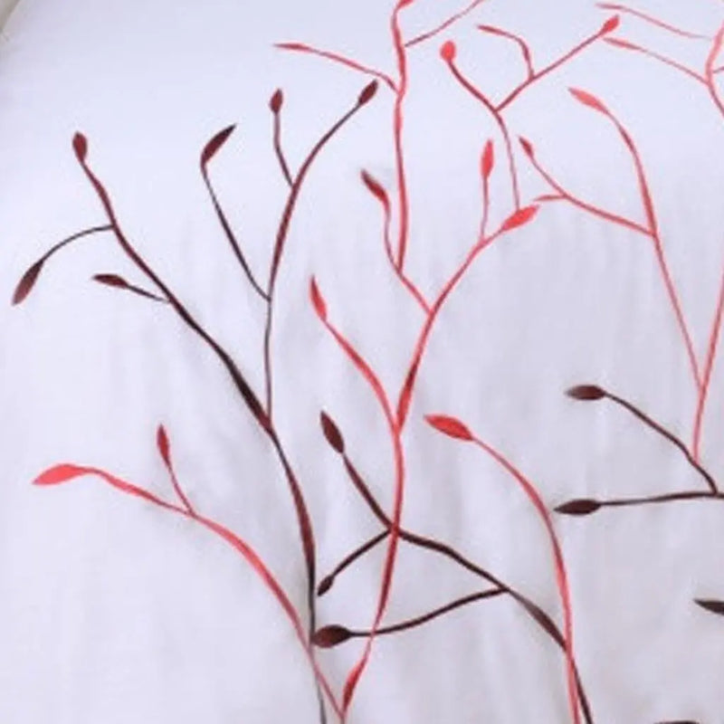 White And Red Queen Cotton Washable Duvet Cover Set With Two Shams Homeroots Bed & Bath