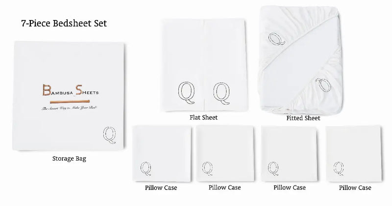 White Bambusa 7-Piece Sheet Set Bambusa Sheets