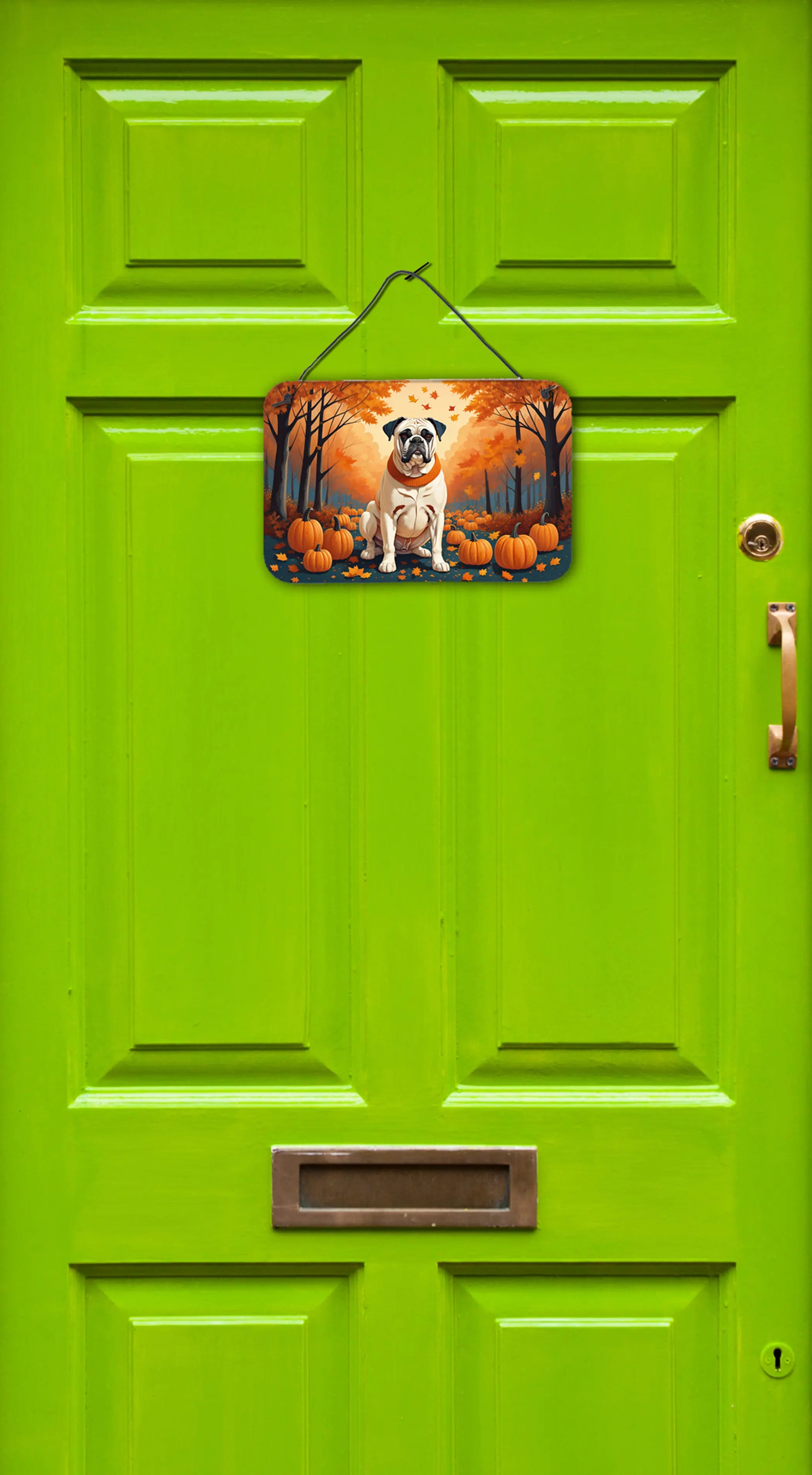 White Boxer Fall Wall or Door Hanging Prints Caroline's Treasures