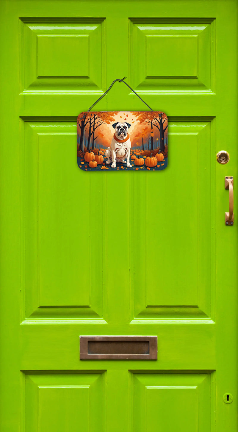 White Boxer Fall Wall or Door Hanging Prints Caroline's Treasures