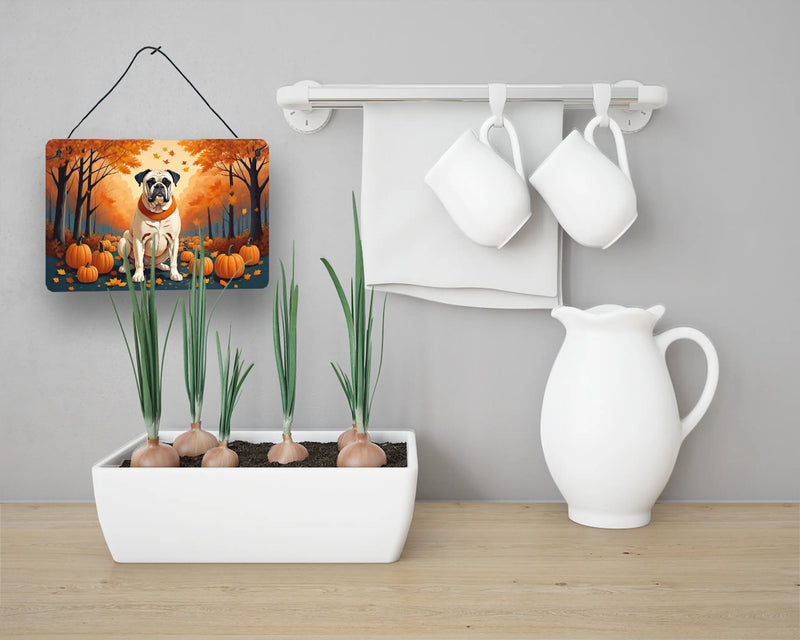 White Boxer Fall Wall or Door Hanging Prints Caroline's Treasures