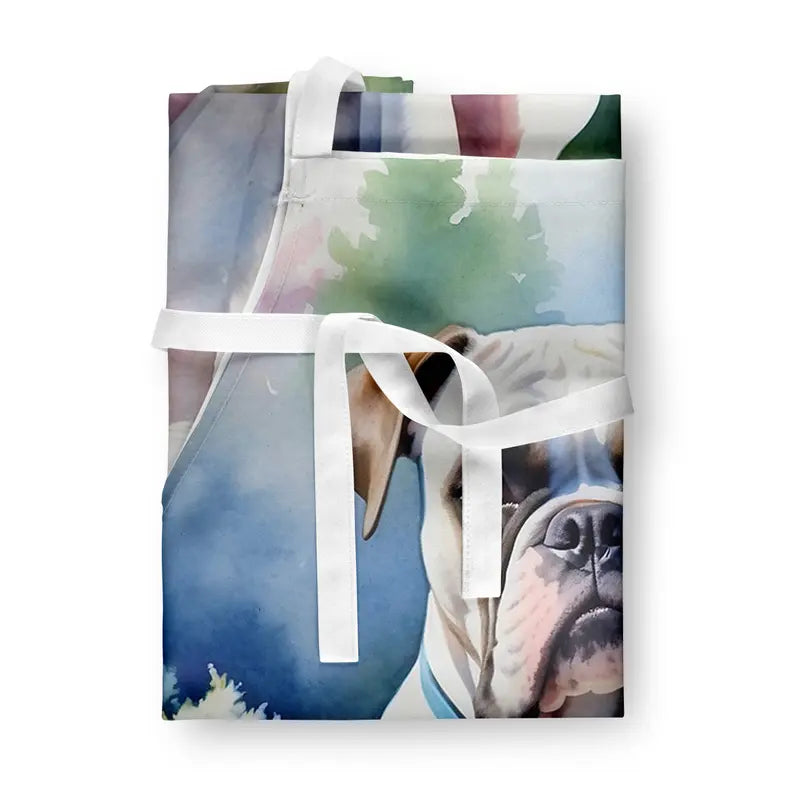 White Boxer Spring Path Apron Caroline's Treasures