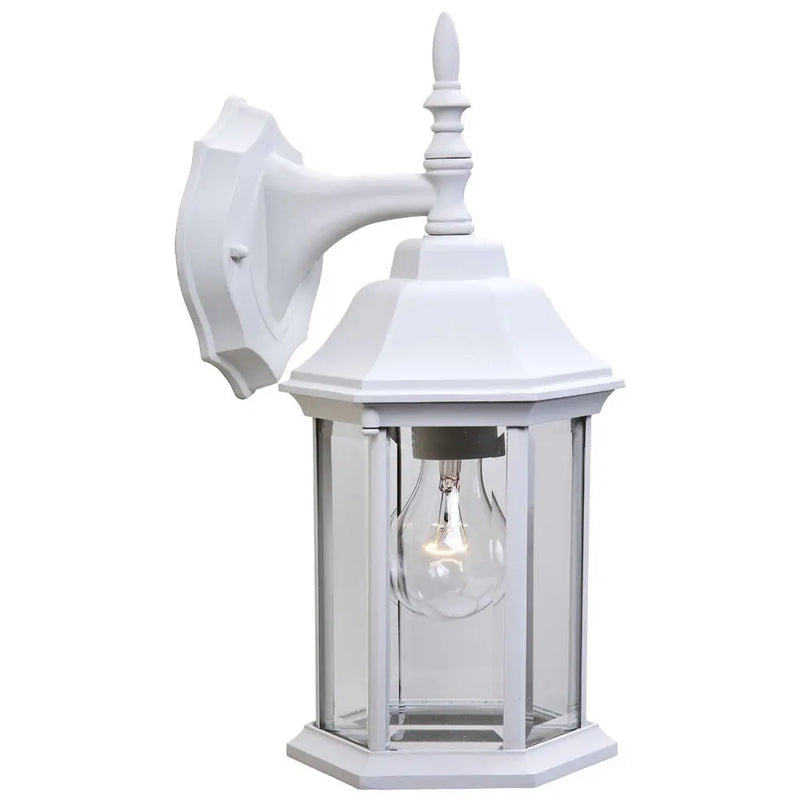 White Clear Glass Swing Arm Wall Light Homeroots Outdoor
