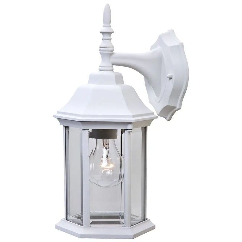 White Clear Glass Swing Arm Wall Light Homeroots Outdoor