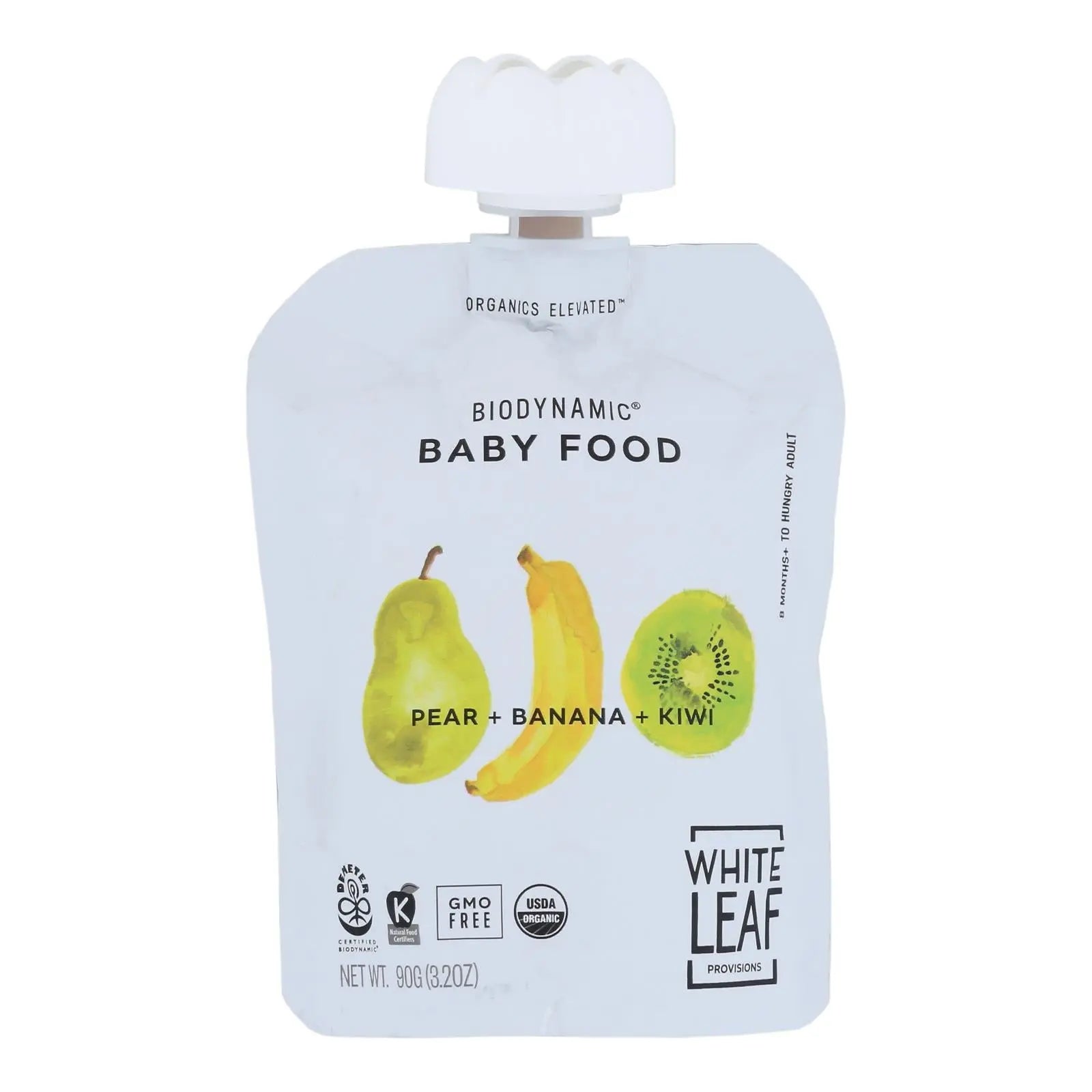 White Leaf Provisions - Baby Food Pear Ban Kiwi - Case Of 6 - 3.2 Oz White Leaf Provisions