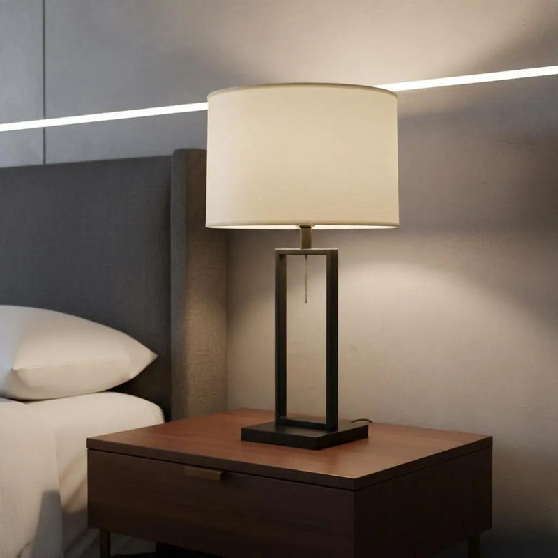 White Linen Drum Lamp Shade Homeroots Lighting