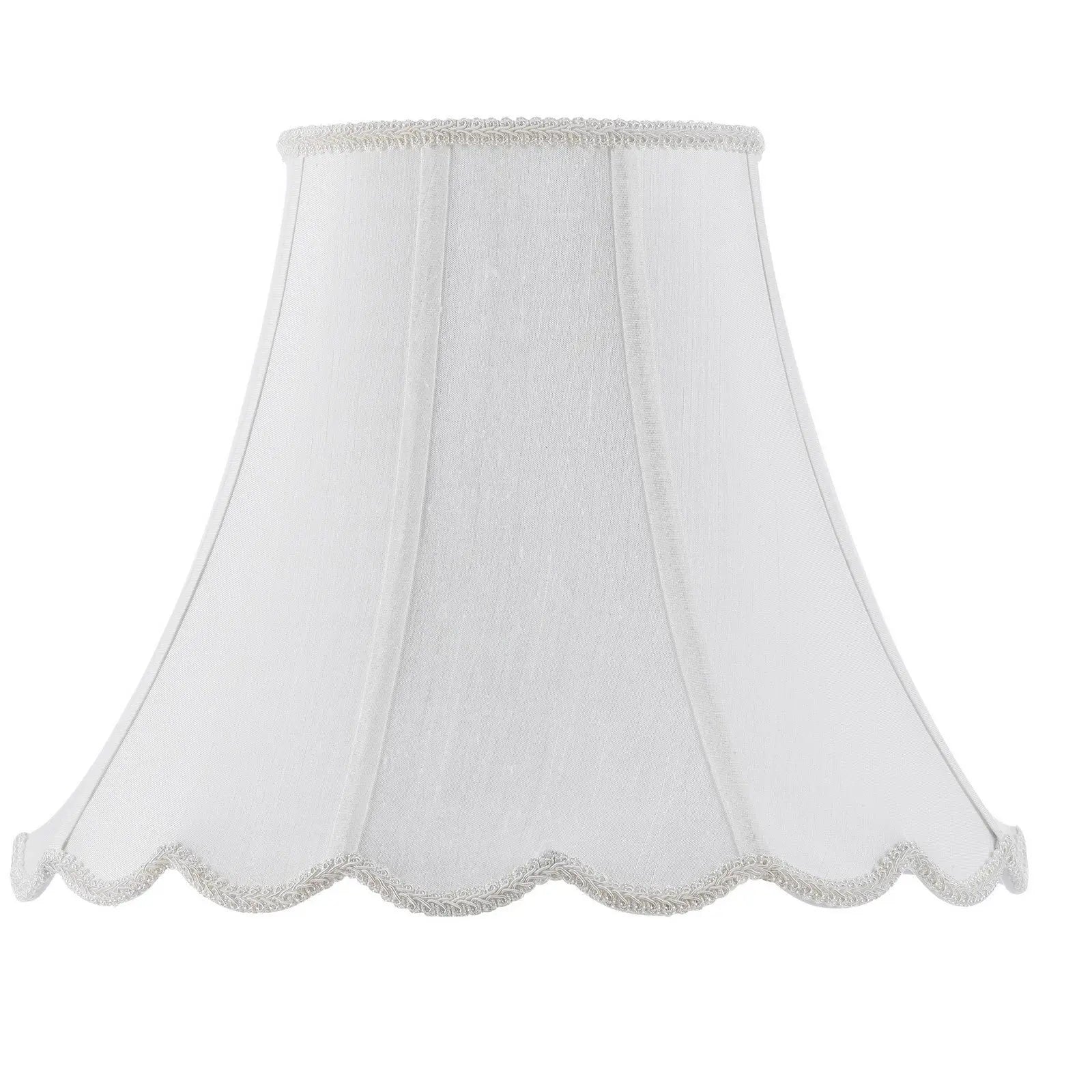 White Linen Piped Bell Lamp Shade Homeroots Lighting