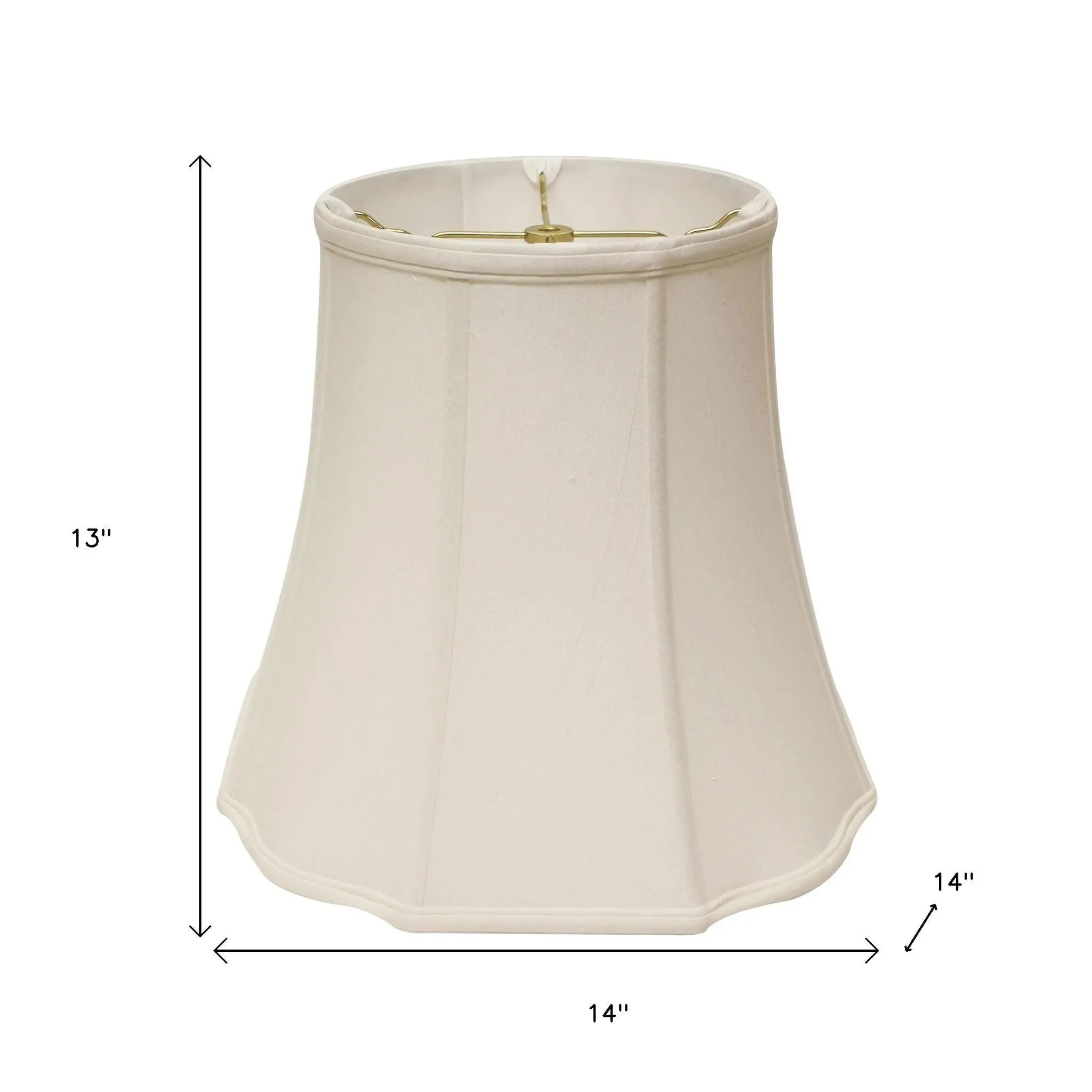 White Monay Shantung Silk Bell Lamp Shade Homeroots Lighting