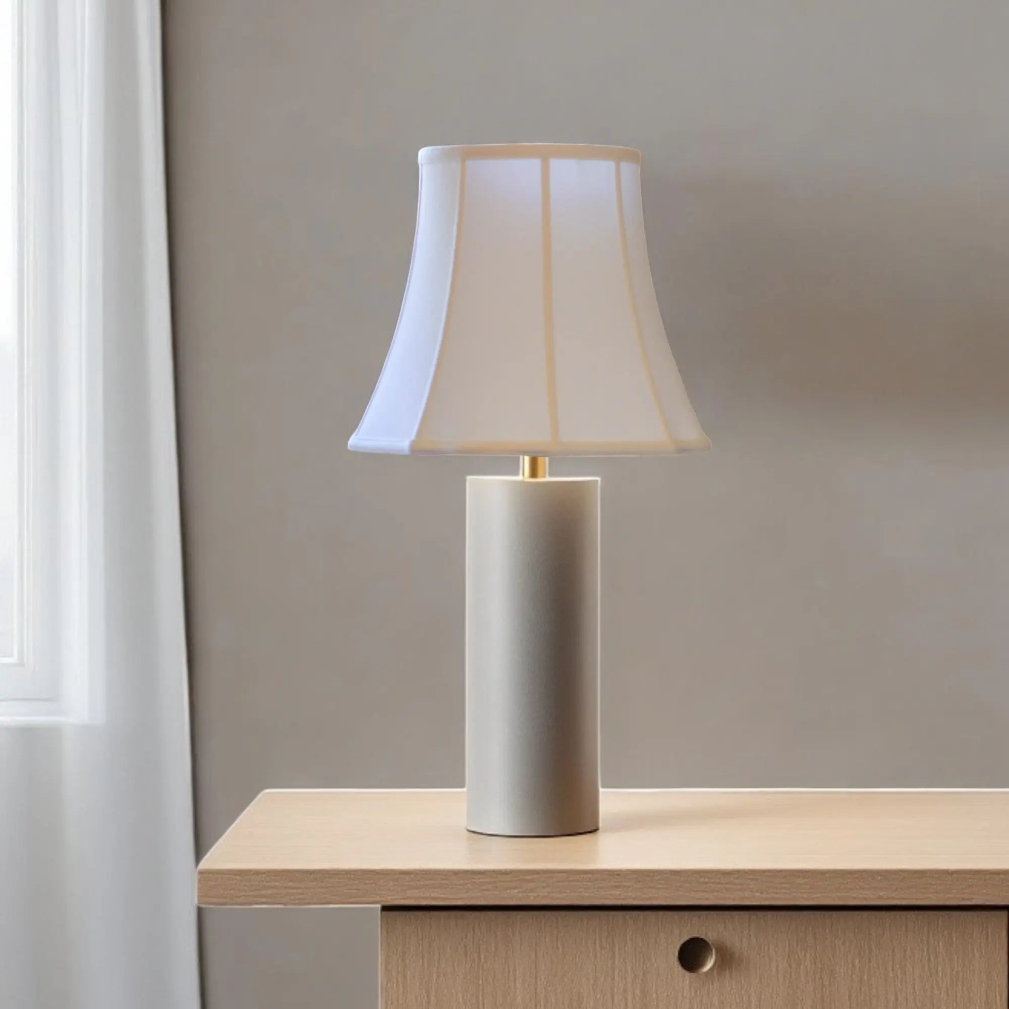 White Monay Shantung Silk Bell Lamp Shade Homeroots Lighting