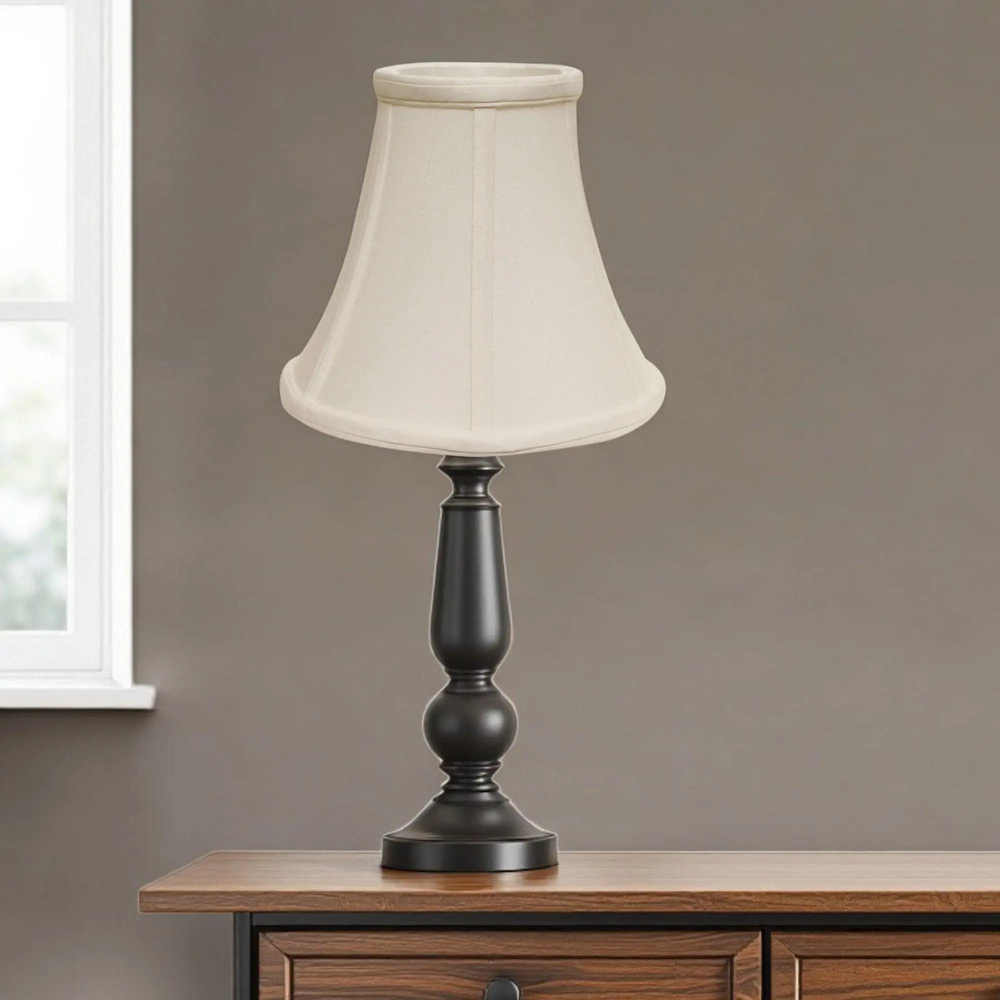 White Monay Shantung Silk Bell Lamp Shade Homeroots Lighting