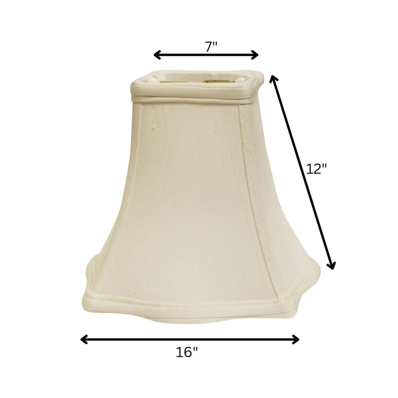 White Monay Shantung Silk Square Lamp Shade Homeroots Lighting