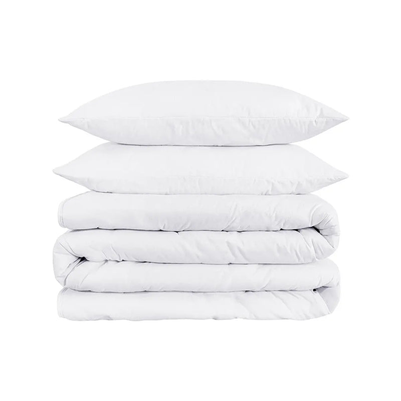 White Queen Cotton Blend 1200 Thread Count Washable Duvet Cover Set Homeroots Bed & Bath