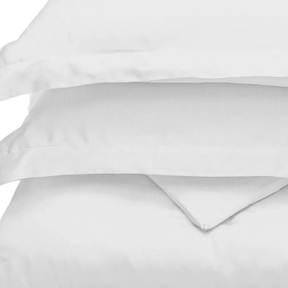 White Queen Cotton Blend 300 Thread Count Washable Duvet Cover Set Homeroots Bed & Bath