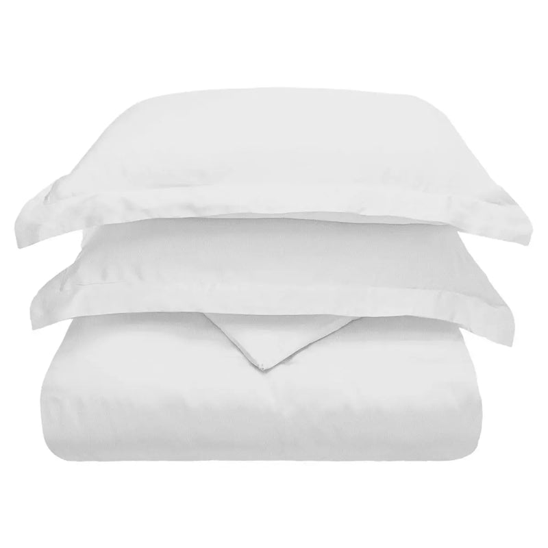 White Queen Cotton Blend 300 Thread Count Washable Duvet Cover Set Homeroots Bed & Bath